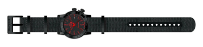 Pre-owned Glycine Gl1027 Airman 42mm Swiss Quartz Gmt Black Dial Black Nylon Strap Watch