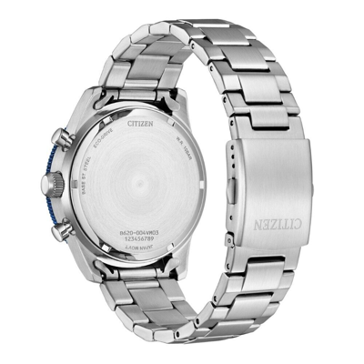 Pre-owned Citizen Eco-drive Chronograph Blue Dial Stainless Steel Men Watch Ca4554-84l