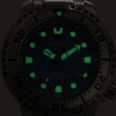 Pre-owned Citizen Promaster Bn0165-55l Marine Blue Dial Diver`s 200m Eco-drive Men Watch