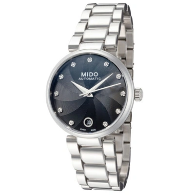Pre-owned Mido Women's Baroncelli M0222071105610 33mm Black Dial Stainless Steel Watch