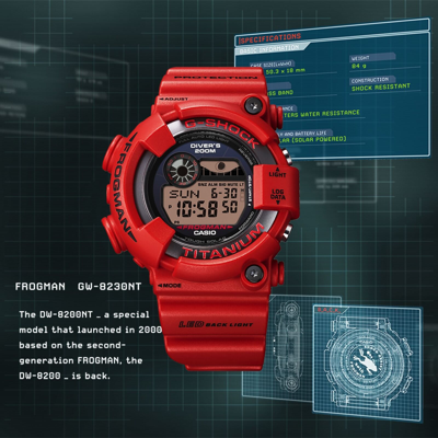 Pre-owned G-shock Casio Shock Master Of Sea Frogman Digital Men's Watch Gw8230nt-4