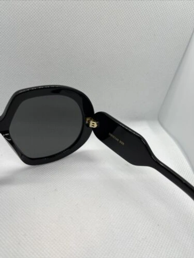 Pre-owned Dior Women's Bobby 56mm Round Sunglasses - With Box & Case - Black In Gray