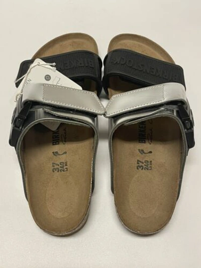 Pre-owned Rick Owens X Birkenstock Rotterdam Combo Sandals Black Silver Size 6 Us / 37 Eu