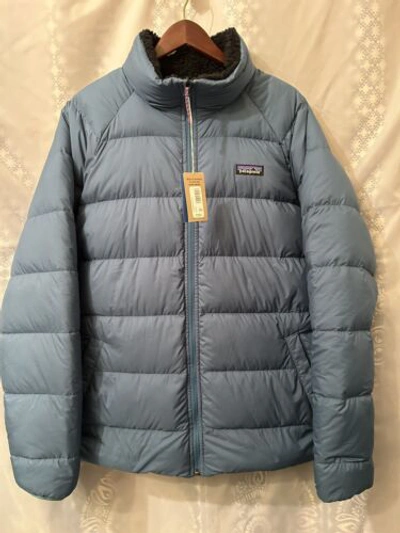 Pre-owned Patagonia Men's  Silent Down Reversible Jacket - Wavy Blue Size L $329 (344)