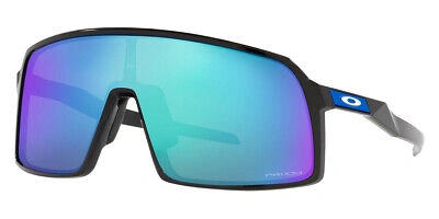 Pre-owned Oakley Oo9406 Sunglasses Men Black Rectangle 37mm 100% Authentic In Prizm Sapphire