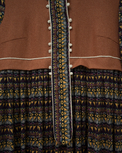 Pre-owned Handmade Georgian National Dress With Unique Details In Multicolor