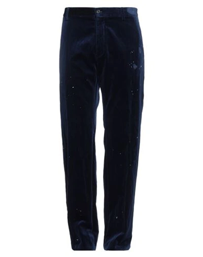 Shop Dsquared2 Man Pants Midnight Blue Size 38 Cotton, Metallic Fiber