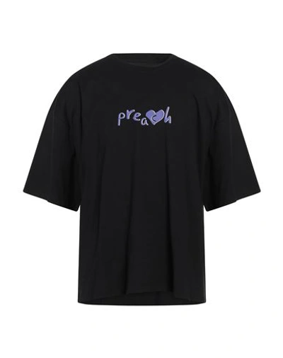 Shop Preach Man T-shirt Black Size S Cotton