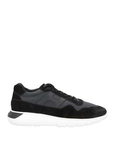 Shop Hogan Man Sneakers Black Size 8.5 Soft Leather, Textile Fibers