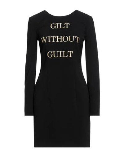 Shop Moschino Woman Mini Dress Black Size 10 Polyester, Polyurethane