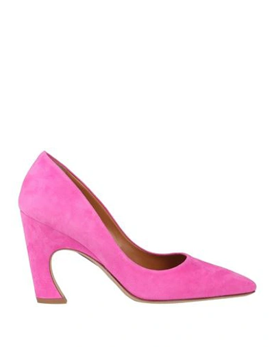 Shop Chloé Woman Pumps Fuchsia Size 8 Soft Leather In Pink