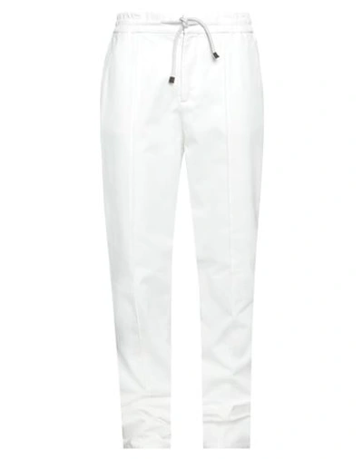 Shop Brunello Cucinelli Man Pants White Size 40 Cotton