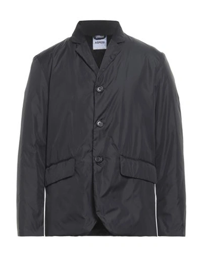 Shop Aspesi Man Overcoat Black Size S Polyamide, Polyester