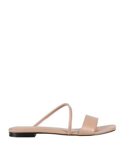 Mara & Mine Woman Sandals Beige Size 6 Soft Leather In Beige