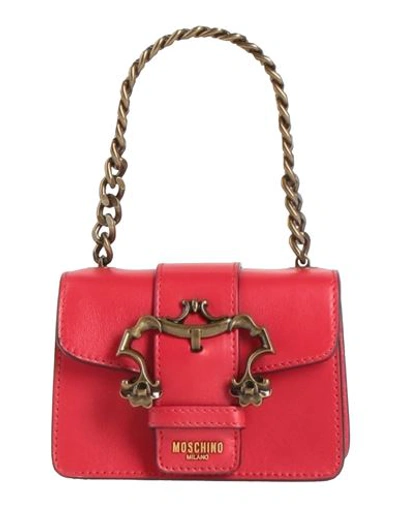 Shop Moschino Woman Handbag Brick Red Size - Soft Leather