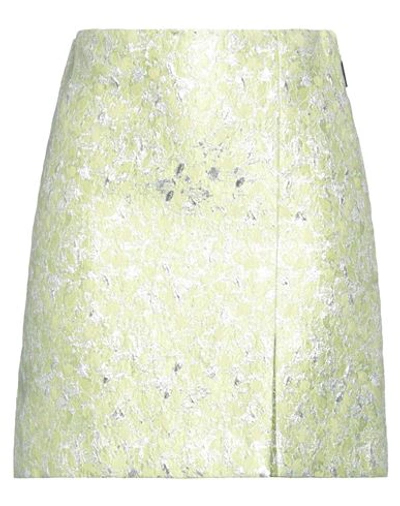 Shop Msgm Woman Mini Skirt Light Yellow Size 8 Polyester, Cotton, Polyamide, Metallic Fiber