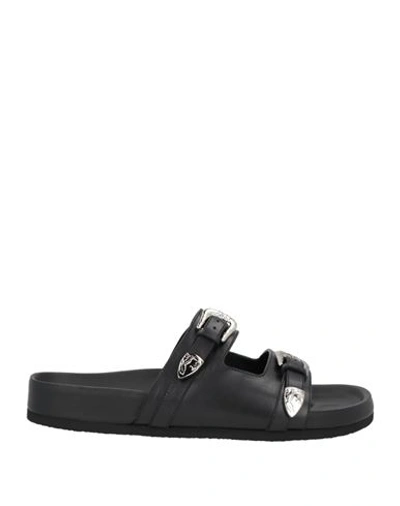 Shop Celine Man Sandals Black Size 8 Soft Leather