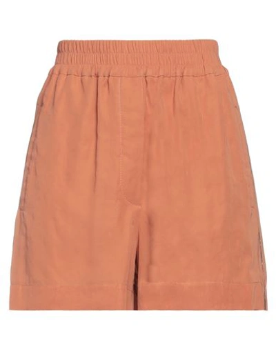 Shop Brunello Cucinelli Woman Shorts & Bermuda Shorts Apricot Size 10 Cotton, Ecobrass In Orange