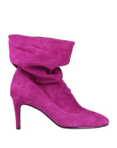 Bibi Lou Woman Ankle Boots Deep Purple Size 10 Soft Leather In Purple