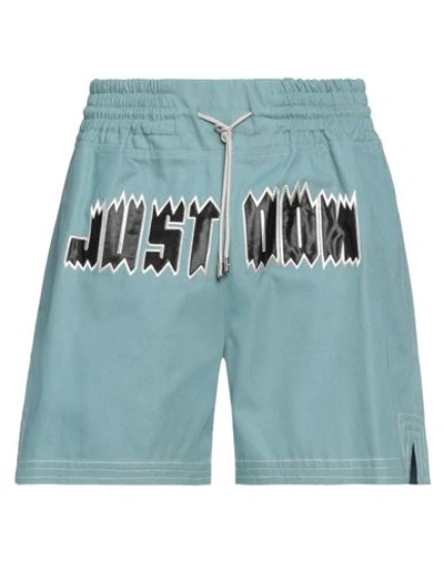 Shop Just Don Man Shorts & Bermuda Shorts Pastel Blue Size L Cotton, Polyester