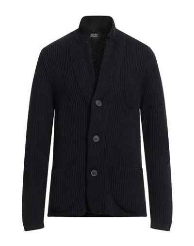 Shop Alpha Studio Man Blazer Midnight Blue Size 40 Merino Wool