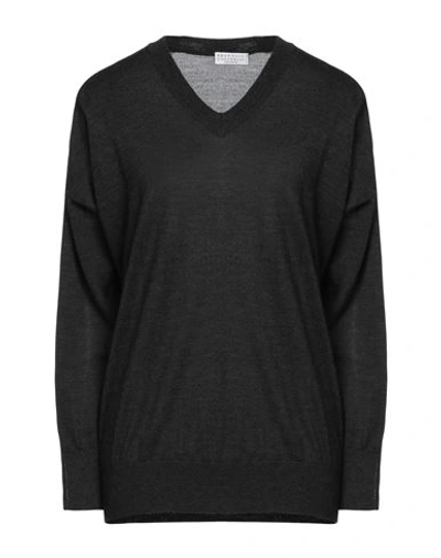 Shop Brunello Cucinelli Woman Sweater Steel Grey Size Xl Cashmere, Silk