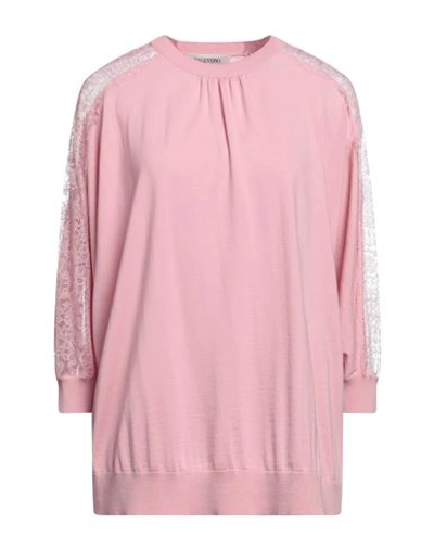 Valentino Garavani Woman Sweater Pink Size M Virgin Wool, Polyamide, Modal In Pink
