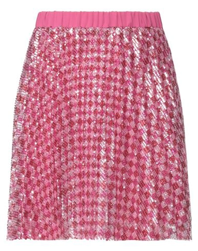 Shop Vicolo Woman Mini Skirt Fuchsia Size Onesize Polyester In Pink