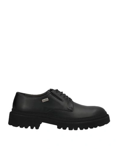 Shop Pollini Man Lace-up Shoes Black Size 9 Calfskin