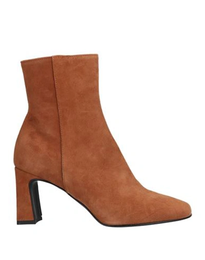 Shop O'dan Li Woman Ankle Boots Tan Size 8 Soft Leather In Brown