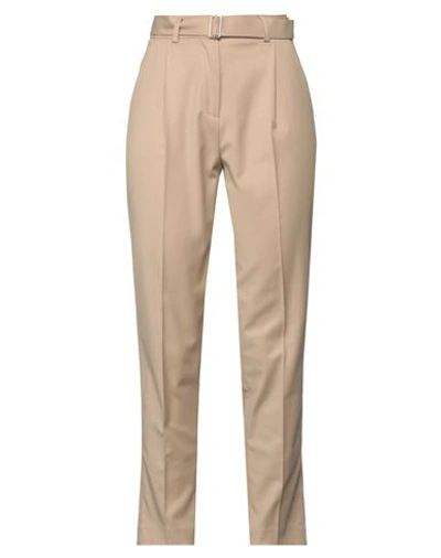 Sfizio Studio Woman Pants Camel Size 4 Polyester, Viscose, Elastane In Beige
