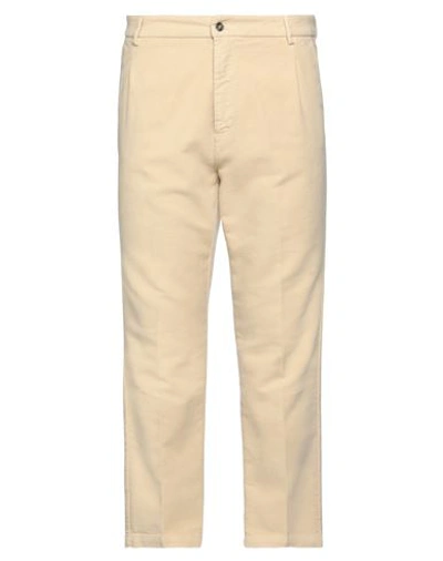 Shop Beaucoup .., Man Pants Beige Size 38 Cotton, Elastane
