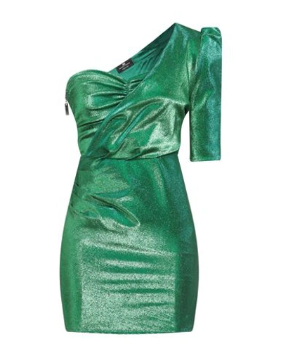 Shop Elisabetta Franchi Woman Mini Dress Emerald Green Size 6 Cotton, Metal, Polyester