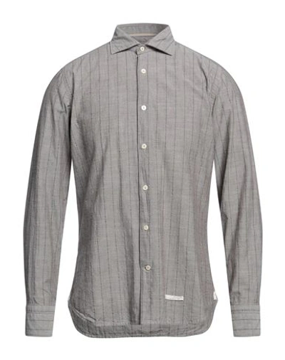 Tintoria Mattei 954 Man Shirt Grey Size 15 ½ Cotton, Polyamide In Grey