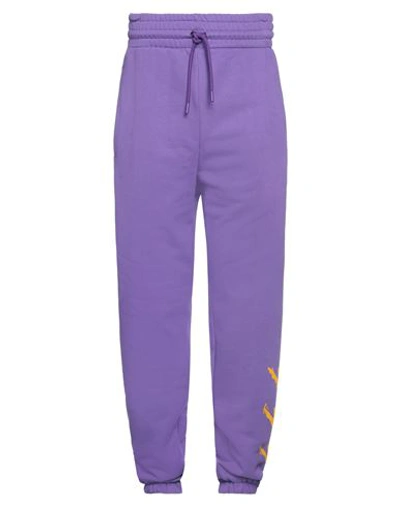 Shop Triplosettewear Man Pants Purple Size Xs Cotton