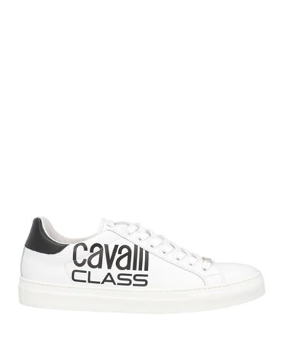 Cavalli Class Man Sneakers White Size 9 Calfskin In White