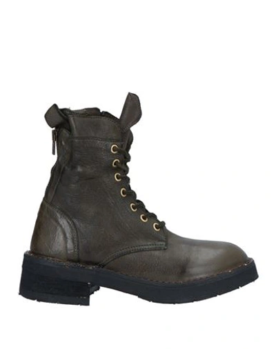 Radial Recycled Shoes Woman Ankle Boots Dark Green Size 9 Soft Leather In Green