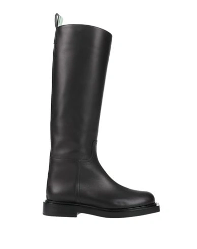 3juin Woman Knee Boots Black Size 7 Soft Leather In Black