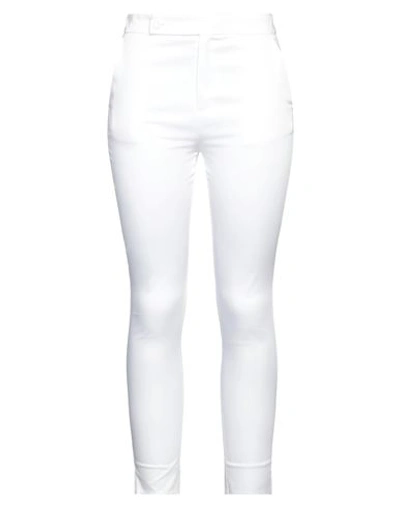 Shop Eleonora Stasi Woman Pants White Size 10 Cotton, Elastane