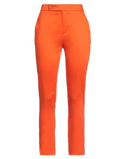 Eleonora Stasi Woman Pants Orange Size 12 Cotton, Elastane In Orange