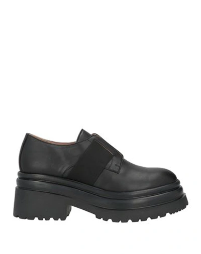 Shop Pollini Woman Loafers Black Size 8 Calfskin