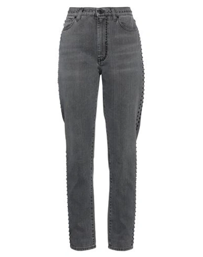 2w2m Woman Jeans Grey Size 30 Cotton, Elastane, Polyester In Black