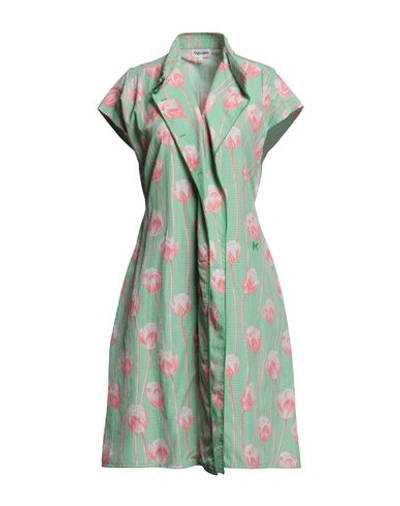 Shop Kenzo Woman Midi Dress Green Size 10 Acetate, Viscose, Cotton
