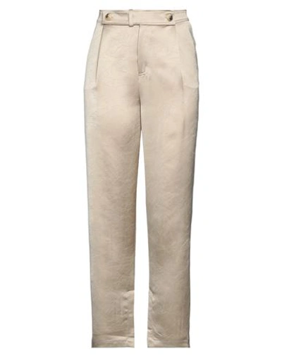 Shop Aeron Woman Pants Beige Size 10 Polyester