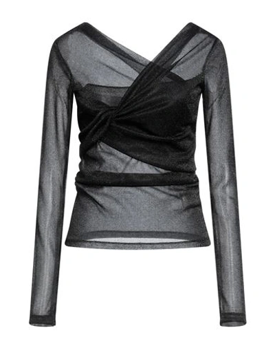 Msgm Woman Sweater Black Size 8 Polyester In Black