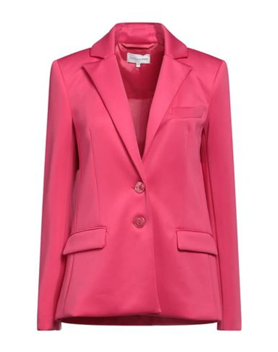 Shop Patrizia Pepe Woman Blazer Fuchsia Size 4 Polyester, Elastane In Pink