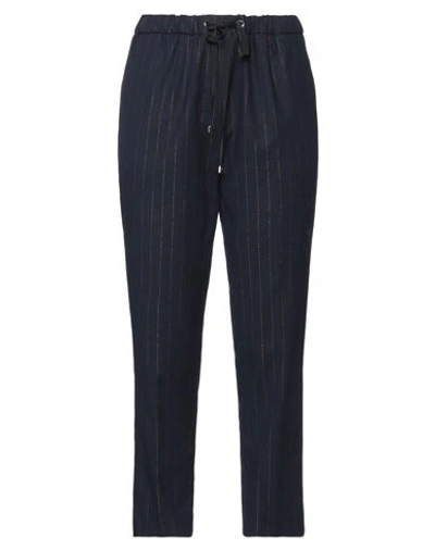 Sfizio Studio Woman Pants Midnight Blue Size 4 Polyester, Wool, Viscose, Elastane In Blue