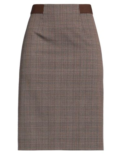 Shop Emisphere Woman Mini Skirt Brown Size 16 Polyester, Viscose, Elastane