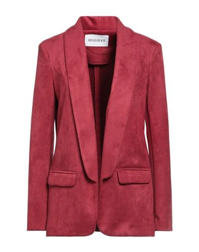 Silvian Heach Woman Blazer Tomato Red Size 6 Polyester, Elastane In Tomato Red