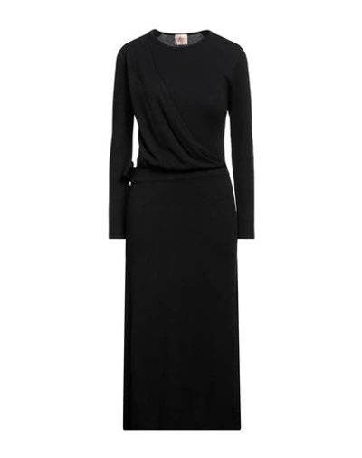 Shop Même Road Woman Midi Dress Black Size L Viscose, Polyester, Polyamide
